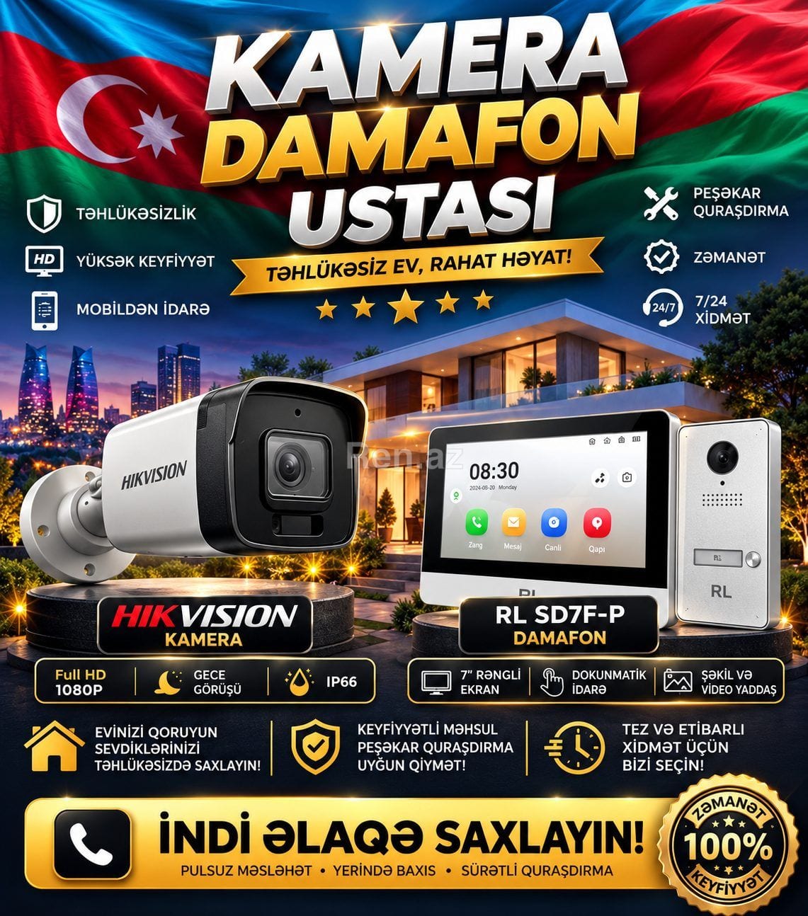 Kamera və Domofon Ustası (Quraşdırılması və Satışı)