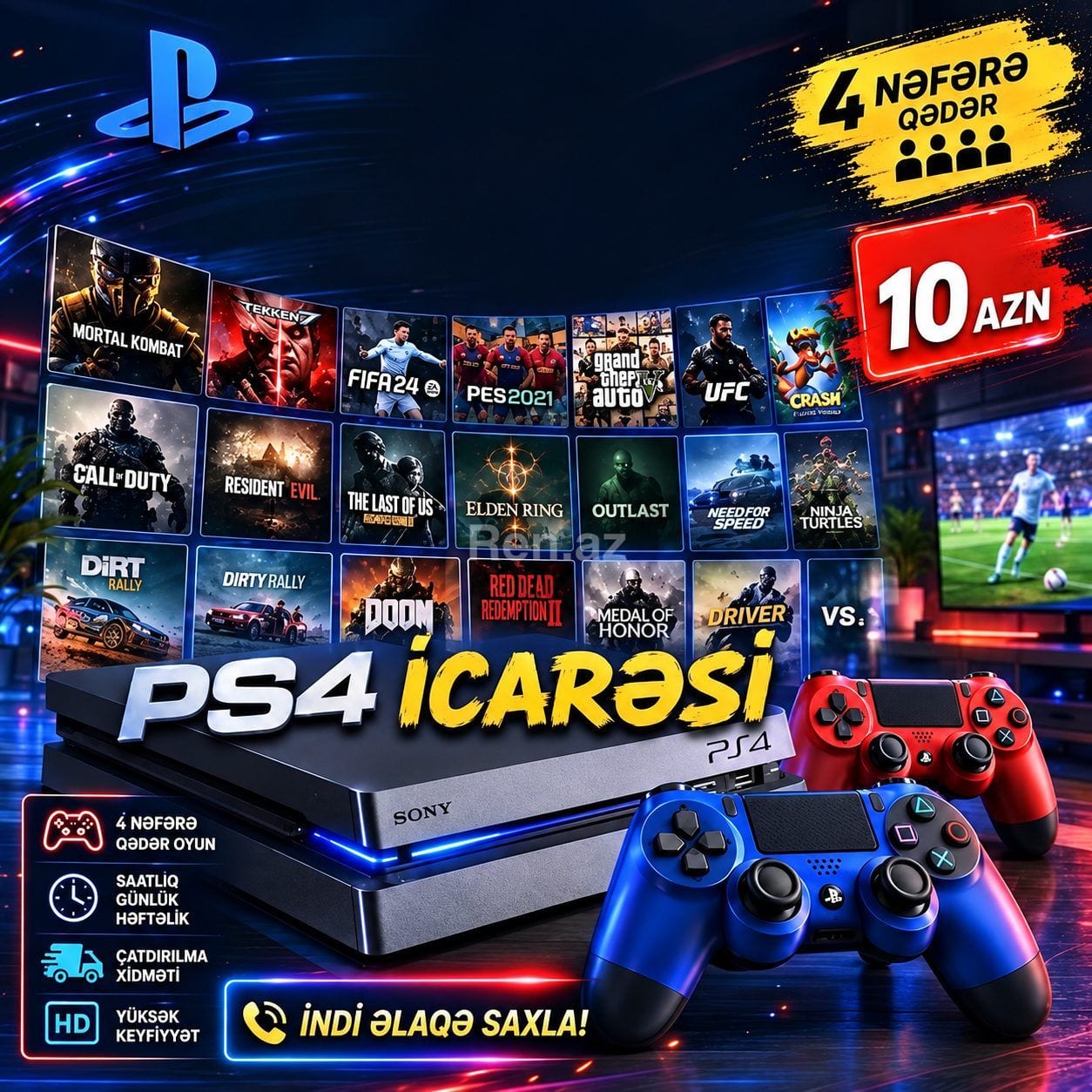 Playstation İcarəsi (Gündəlik / Həftəlik) + Kampaniya