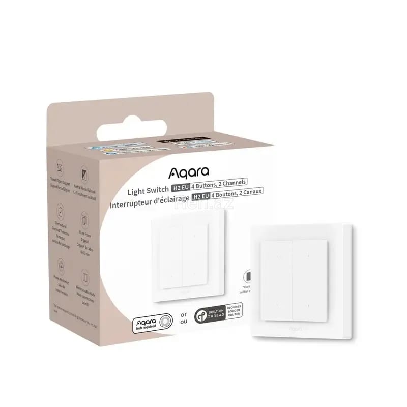 Ağıllı elektrik düyməsi Aqara Light Switch H2 EU (4 Buttons, 2 Channels) WS-K08D